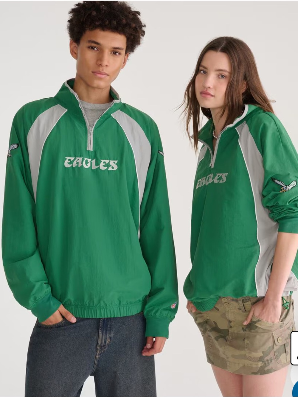 Green Eagles Pullover Windbreaker Jacket